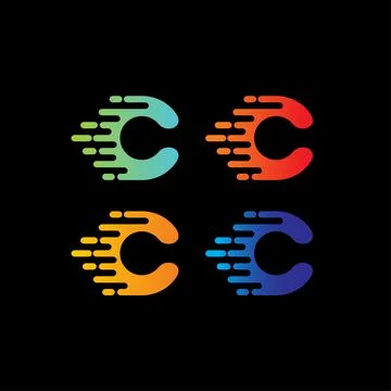 C Letter Abstract Vector Logo Design Template. Creative Typographic Concept I Stock Illustration