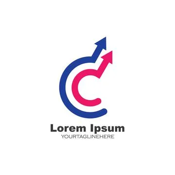 C Letter arrow  Logo Template vector icon Stock Illustration
