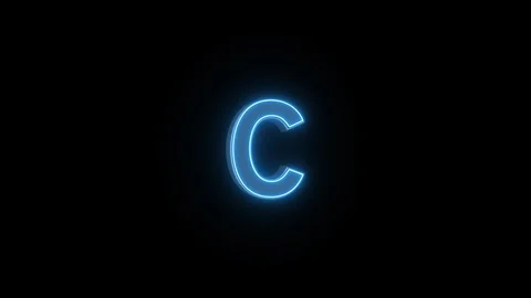 C  letter blue neon light background video Stock Footage 123749561
