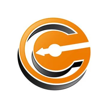 C letter. C monogram. Abstract letter like labyrinth. Network logo. Typograph Stock Illustration