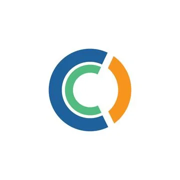 C Letter circle Template vector icon Stock Illustration