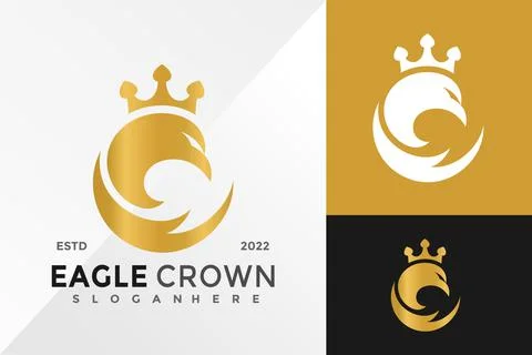 C Letter Eagle Crown Logo Design Vector illustration template Stock Illustration