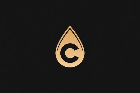 C Letter Gold Vector Trademark Brand Logo Stock Illustration