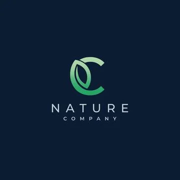 C Letter Leaf Logo Icon Design Vector Stock Illustration