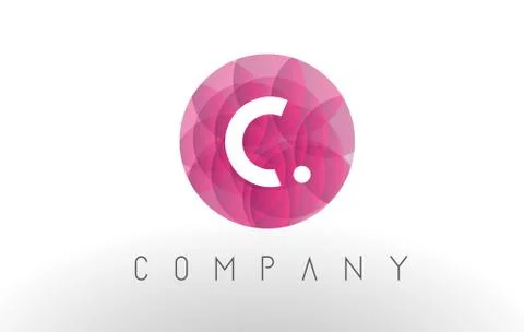C Letter Logo Design with Circular Purple Pattern. Stock Illustration