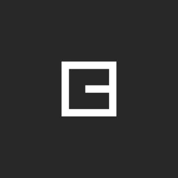 C letter logo monogram square geometric shape, minimal style typography desig Stock Illustration