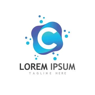 C Letter Logo Template 스톡 일러스트