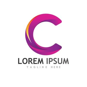 C Letter Logo Template Stock Illustration