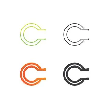 C Letter Logo Template Stock Illustration