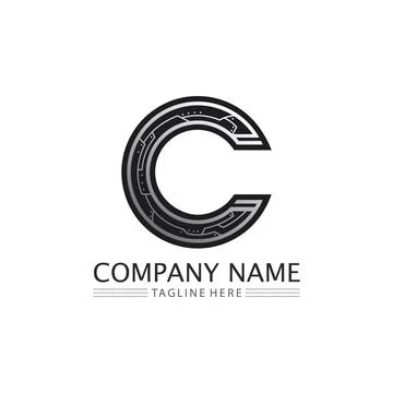 C Letter Logo Template 스톡 일러스트