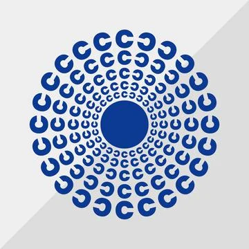 C letter patterns conceptual mandala vector illustration. C text textures Stock Illustration