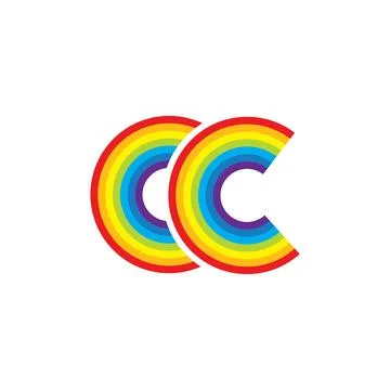 C Letter rainbow Template vector icon design イラスト素材
