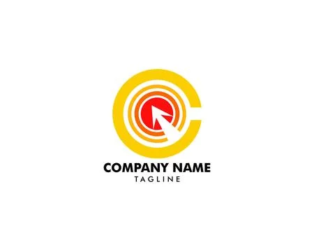 C Letter Target Logo Template Stock Illustration