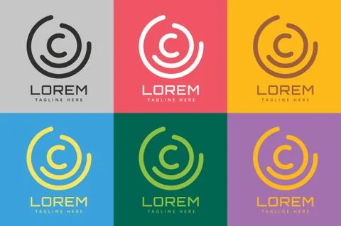 C letter vector logo icon symbol Stock Illustration