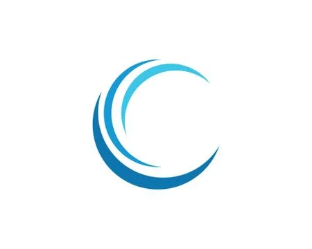C Letter Water wave icon vector Stock Illustration