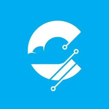 C logo, letter based. cloud computing icon Stock Illustration