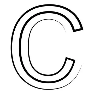 C logo studio, letter c one line icon logotype font Stock Illustration