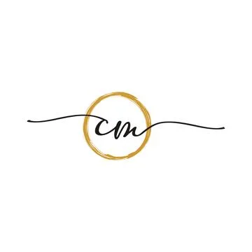 C M Initial Script Letter Beauty Logo Template Illustrazione stock