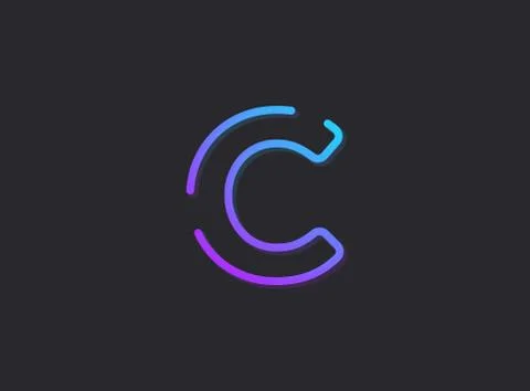 C, modern gradient letter. Trendy, dynamic creative style design. For logo, b Stock Illustration