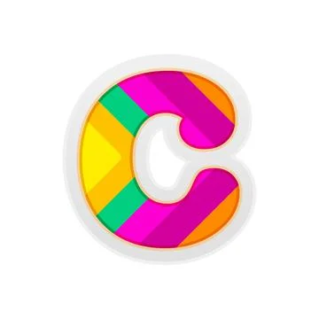 C, Nice font with nice color fill Stock Illustration