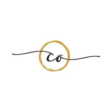 C O Initial Script Letter Beauty Logo Template Illustrazione stock