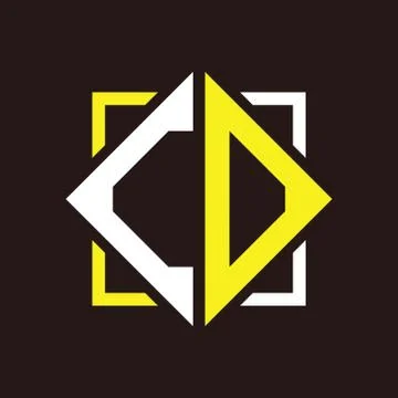 C O Initials quadrangle monogram with square Illustrazione stock