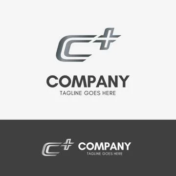 C plus line logo Stock-Illustration