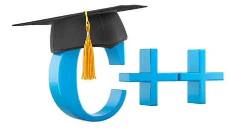 C plus plus programming language with education hat, 3D rendering C plus p... Stock Photos