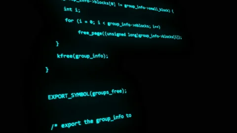 C++ programming code that works on the computer screen Stock Footage 86535970