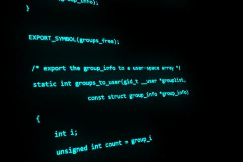 C programming code that works on the computer screen 3d illustration Stock Illustration