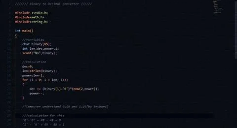 C programming HD wallpaper in VS Code 库存插图