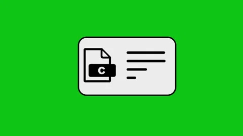 C programming language file icon animation with lines of code appearing on .. Vidéo 346497203