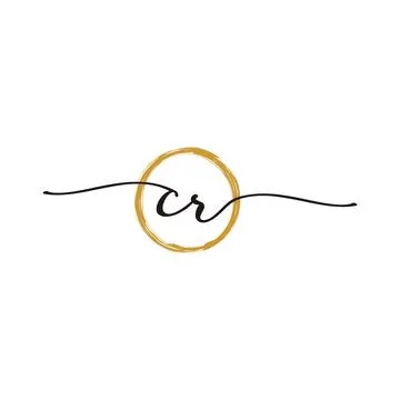 C R Initial Script Letter Beauty Logo Template Stock Illustration