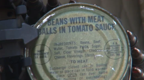 C-ration can attached to machine gun on Huey Stock Footage 45424382