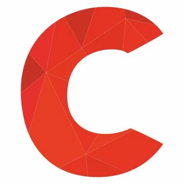 C red alphabet vector letter isolated on white background Stock Illustration
