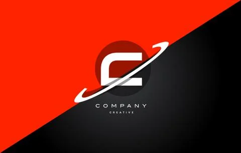 C red black technology alphabet company letter logo icon Stock Illustration