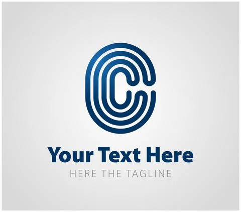 C-shaped logo ready made of one line as a maze or labyrinth. Stadium from above Stock Illustration