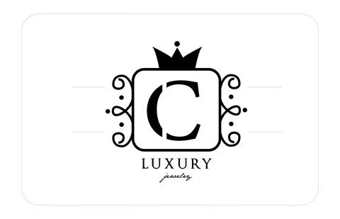 C simple monogram alphabet letter logo in black and white. Creative icon desi Stock Illustration