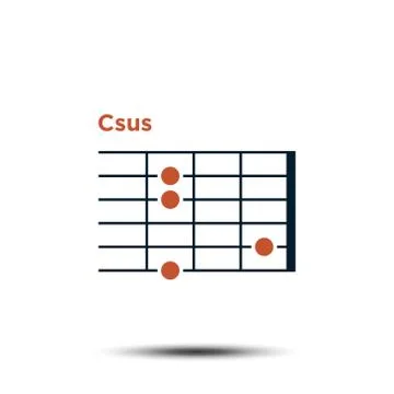 C sus, Basic Guitar Chord Chart Icon Vector Template イラスト素材