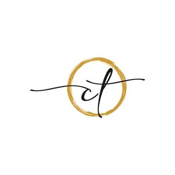 C T Initial Script Letter Beauty Logo Template Stock Illustration