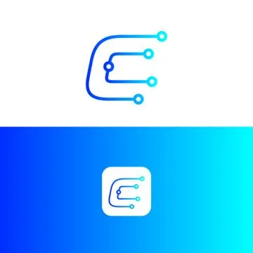 C tech letter logo design, C icon,	 Illustrazione stock