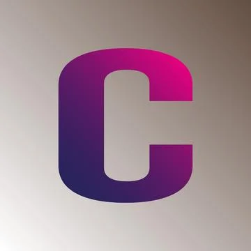 C text gradient color letter mark logo template vector design Illustrazione stock