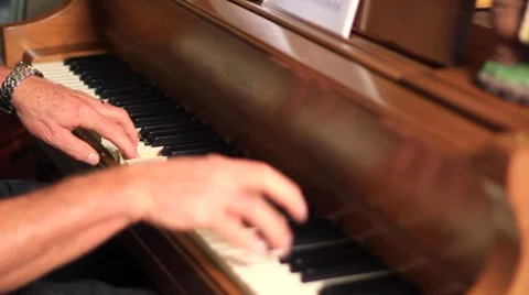 C  U HANDS PLAYING PIANO Stock Footage 912638