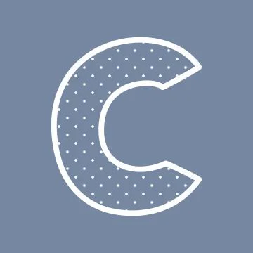 C vector alphabet letter with white polka dots on blue background Stock Illustration