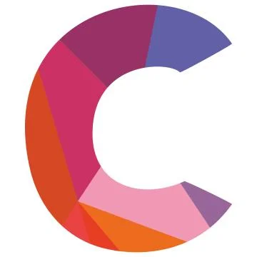 C vector low poly wrapping surface pastel alphabet letter Stock Illustration