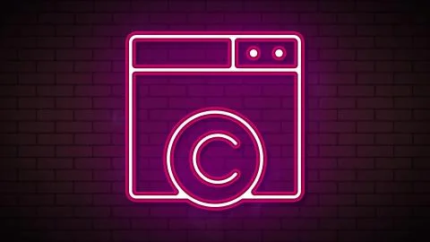 C web site in neon effect mp4 video Ilustración de archivo