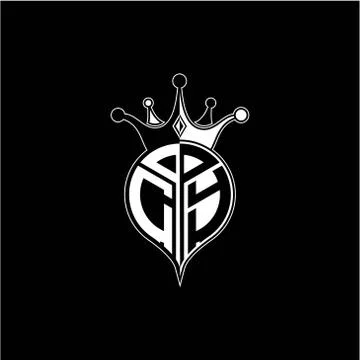 C Y circle monogram logo emblem style with clown crown shape vector decoratio Illustrazione stock