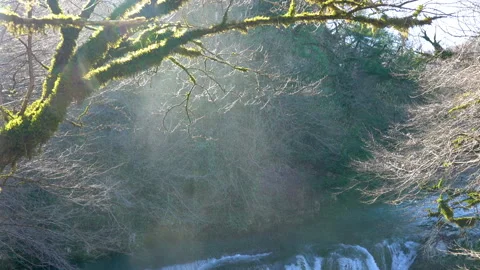C0035 Pan from the sun to a small waterfall Stock Footage 311506964