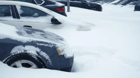 C0235 A car in the snow Stock Footage 326044393