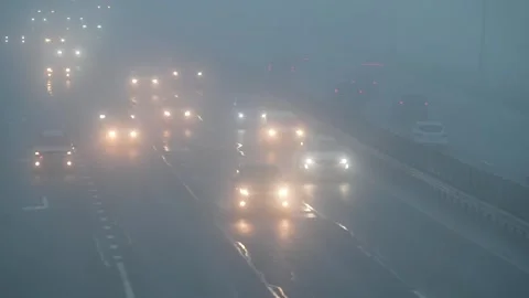 C0992 poor visibility on the road Video stock 324497279
